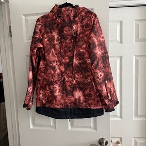 DC Women's Black and Red Tie-Dye Ski Jacket